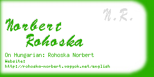 norbert rohoska business card